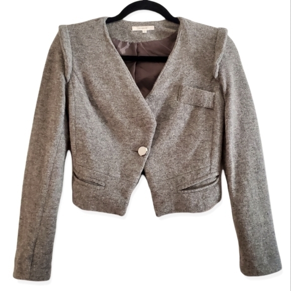 Lily Donaldson Crop Wool Blend Bolero Blazer - Picture 1 of 11